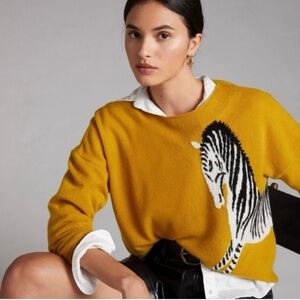 NWT Anthropologie Maeve Cashmere Intarsia Sweater, Small